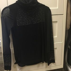 Black rhinestone turtleneck