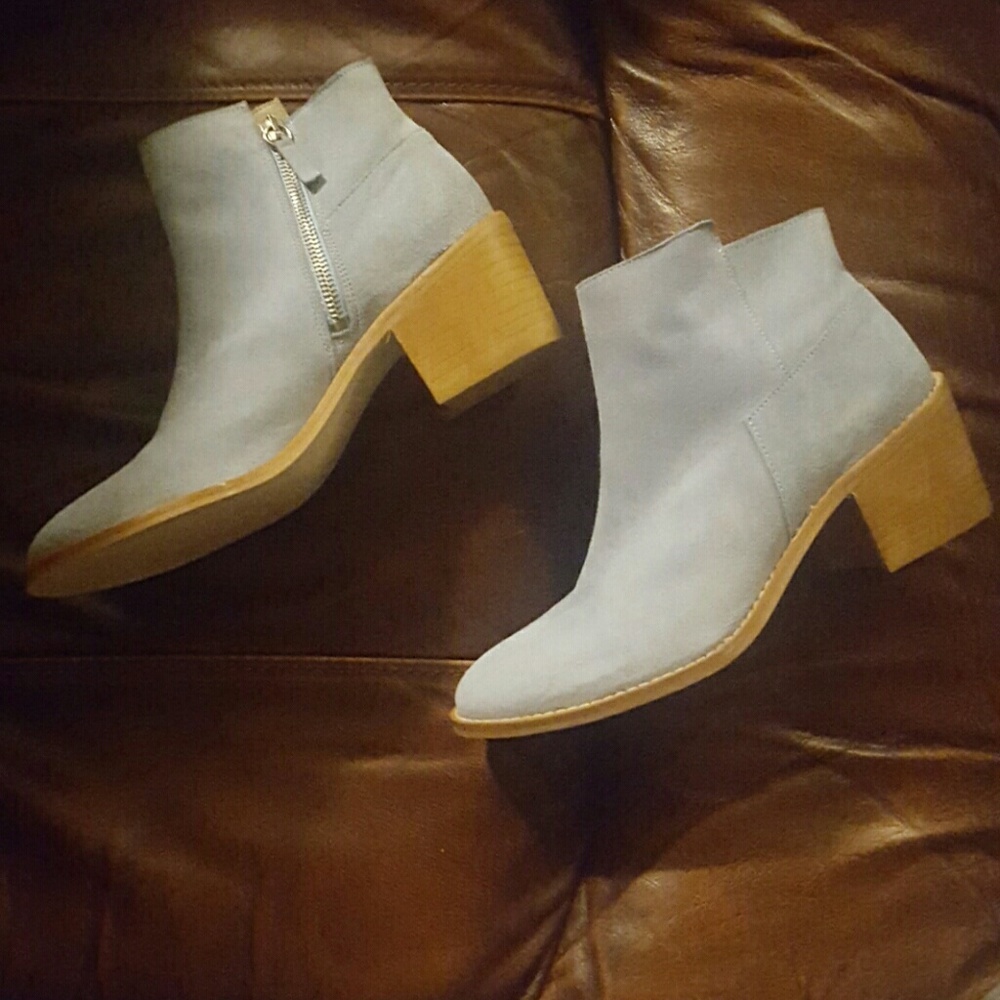 SOLD - Powder Blue Suede Booties