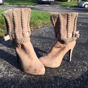 Sweater heel boots