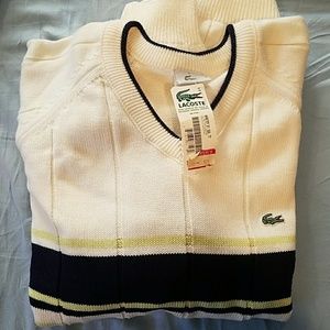 Lacoste v-neck sweater vintage new never worn XL