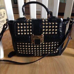 Rebecca Minkoff - Mini Elle Satchel - Snake Navy