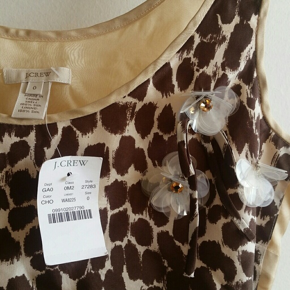 J. Crew Chic Animal Print Silk Blouse, 0, NEW - Picture 7 of 11