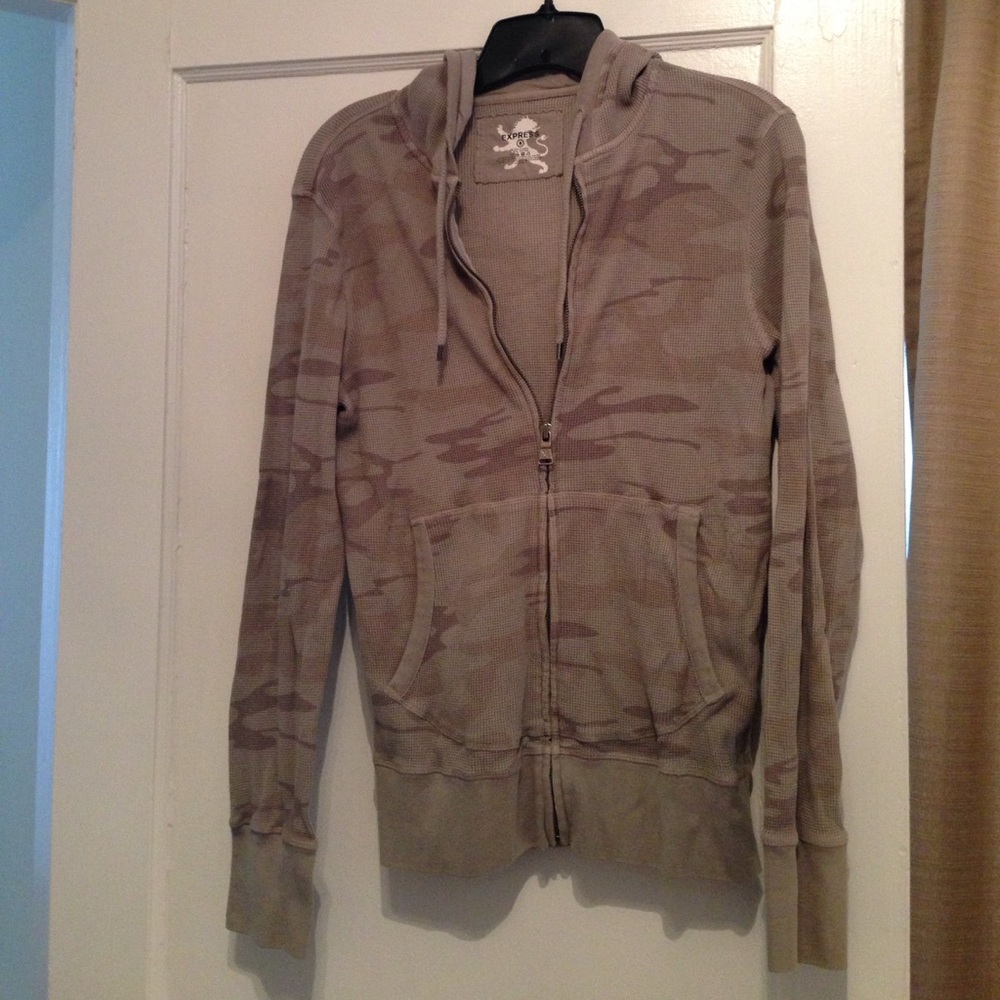 Express waffle zip up hoodie