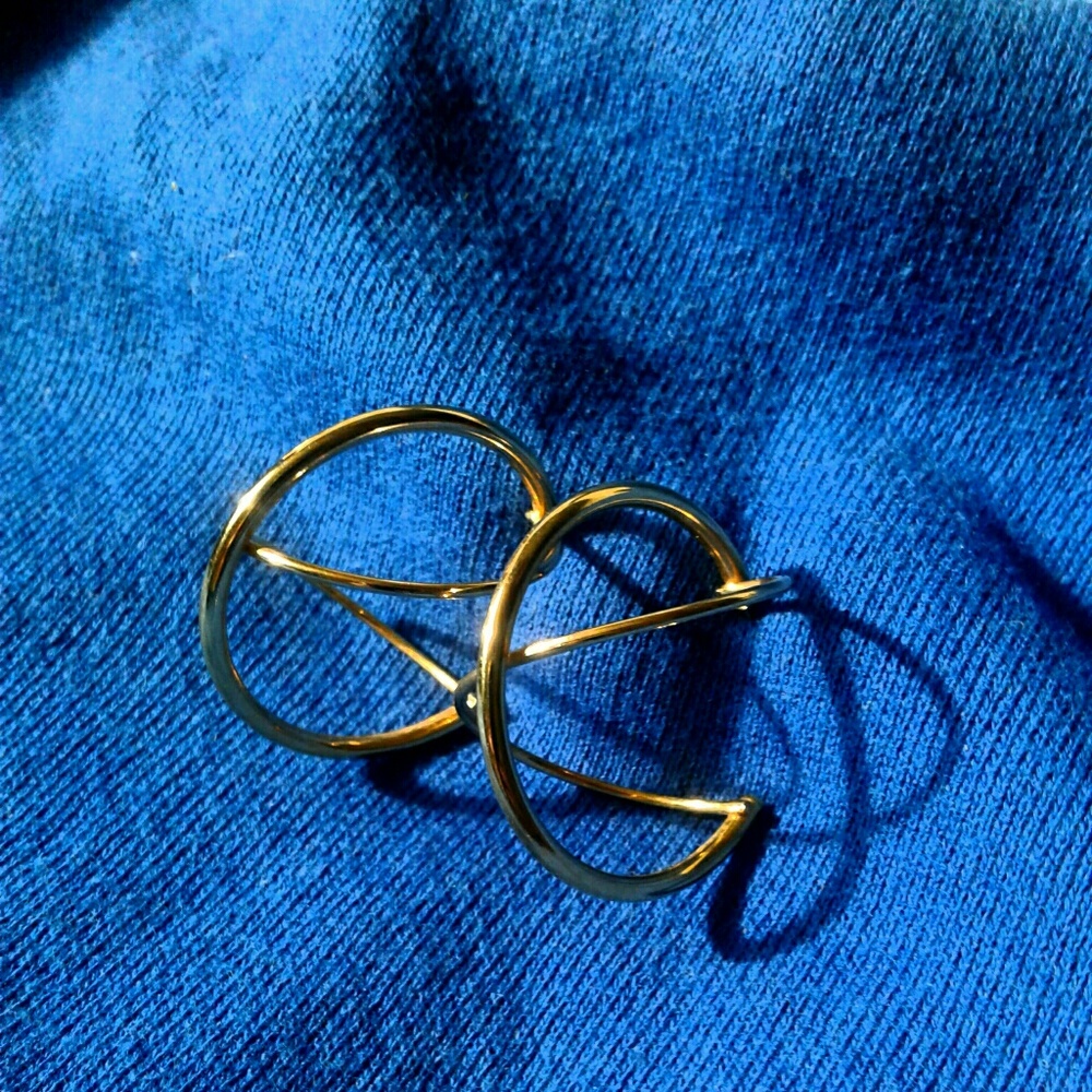 Goldtone Crossed Hoop Earrings