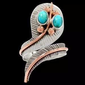 Stunning Sleaping Beauty Turquoise two toned ring