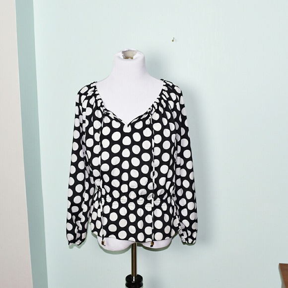 Michael Kors Tops - Michael Kors Black & White Polkadot Blouse