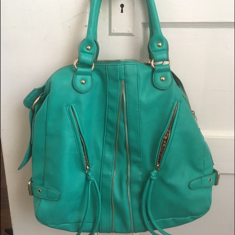 Teal boutique shoulder bag + crossbody strap