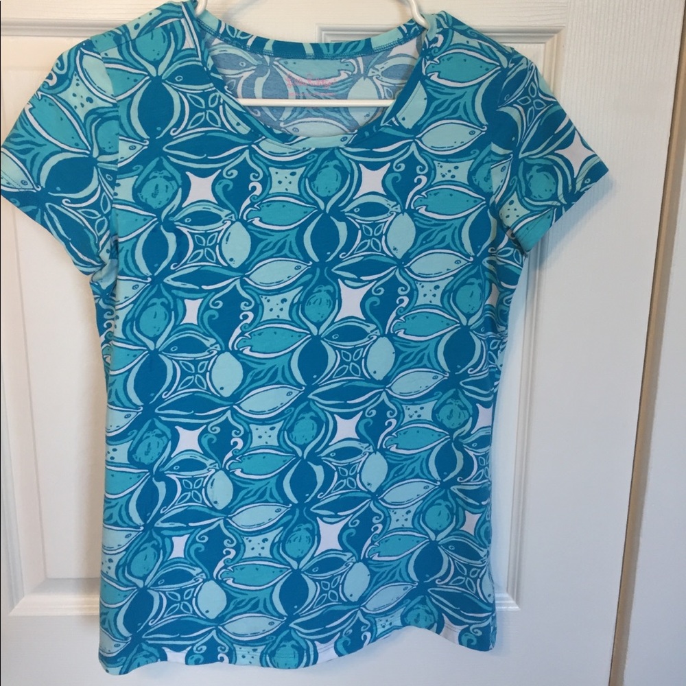 Lilly Pulitzer Ariel Blue Karrie Top, Size Small