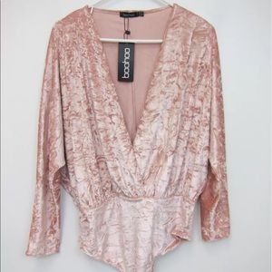 Brand spanking new boo-hoo leotard velvet suit