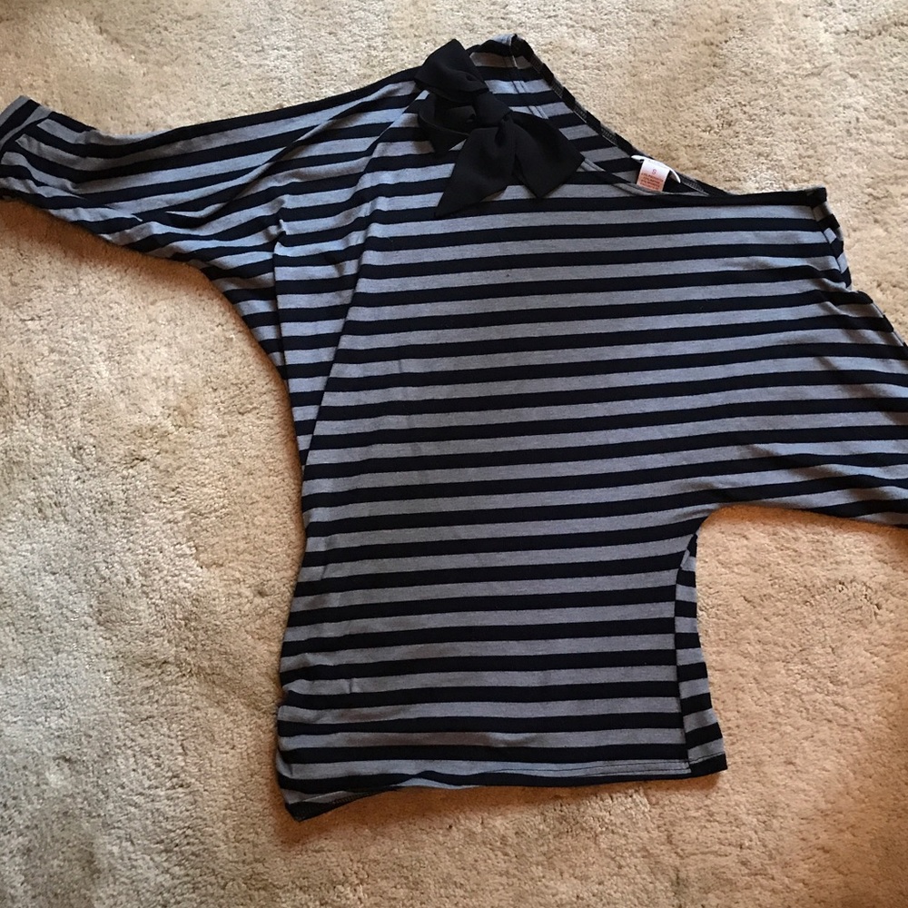 Stripped asymmetrical shirt