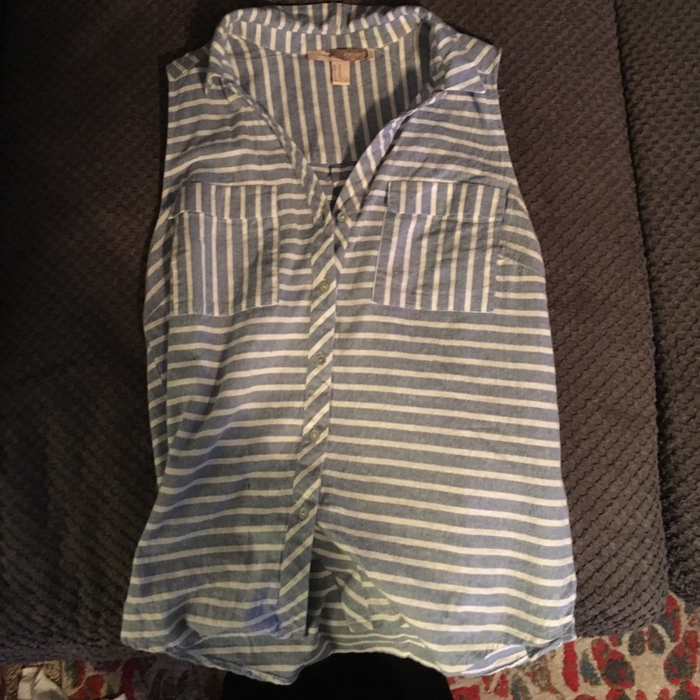 Chambray tank blouse