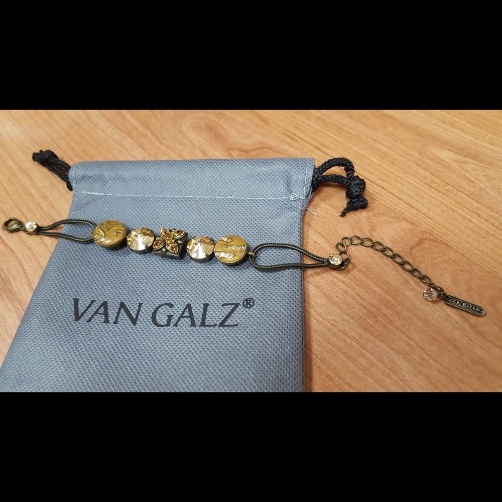 Hand-painted Enamel & Topaz Crystal Bracelet