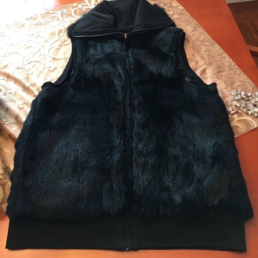 Alice and Olivia Rabbit Fur Vest