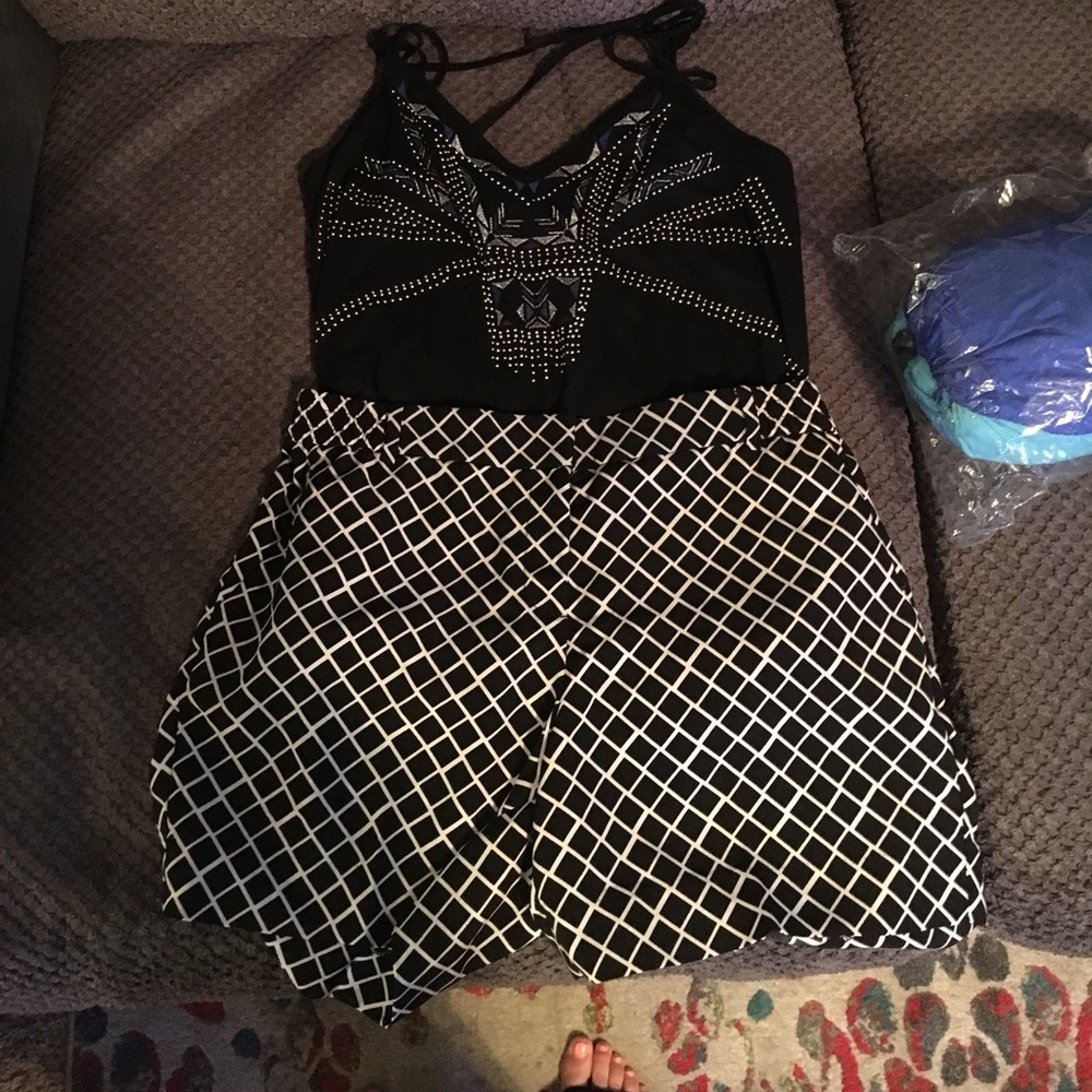 Black and white shorts