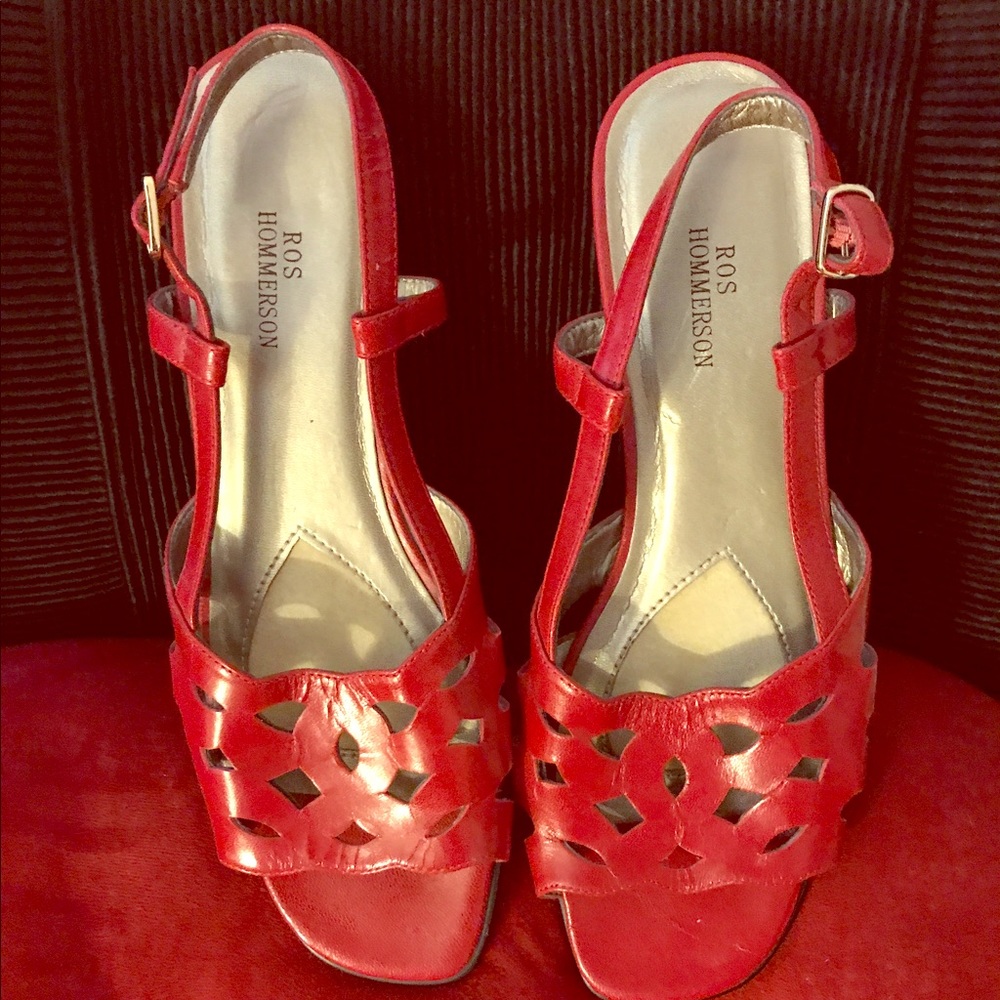 Red sling back sandals. Size 9 1/2 slim.