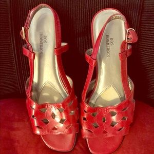 Red sling back sandals. Size 9 1/2 slim.