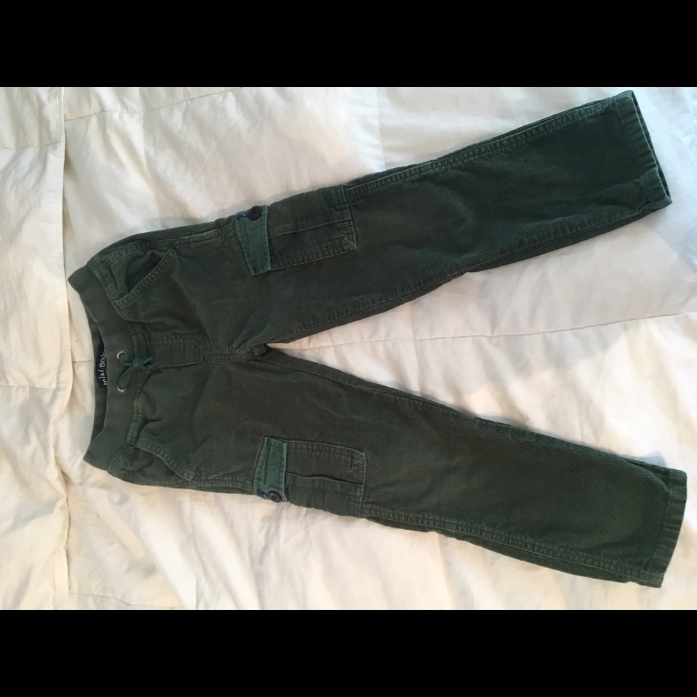 Mini Boden boys green corduroy pants size 6