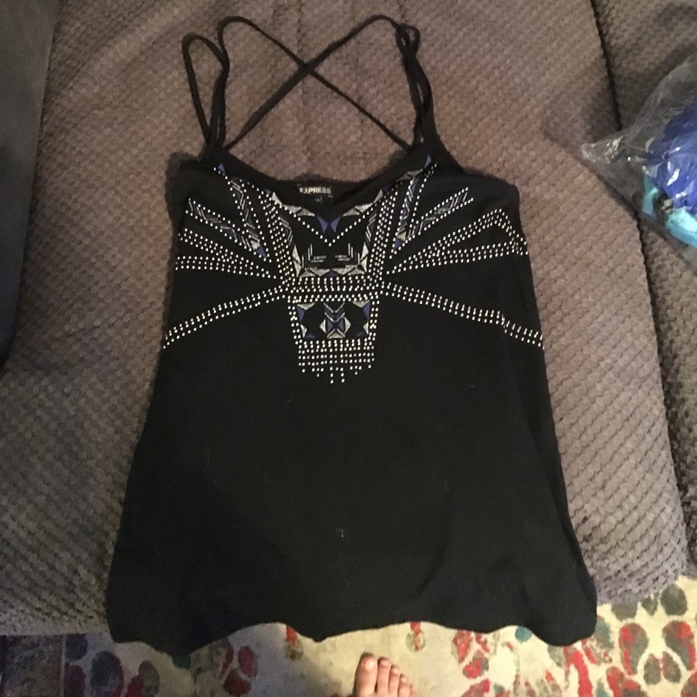 Beaded black tank
