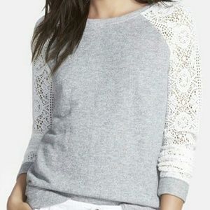 HINGE GREY SWEATSHIRT WITH EMBROIDERED LA SLEEVES