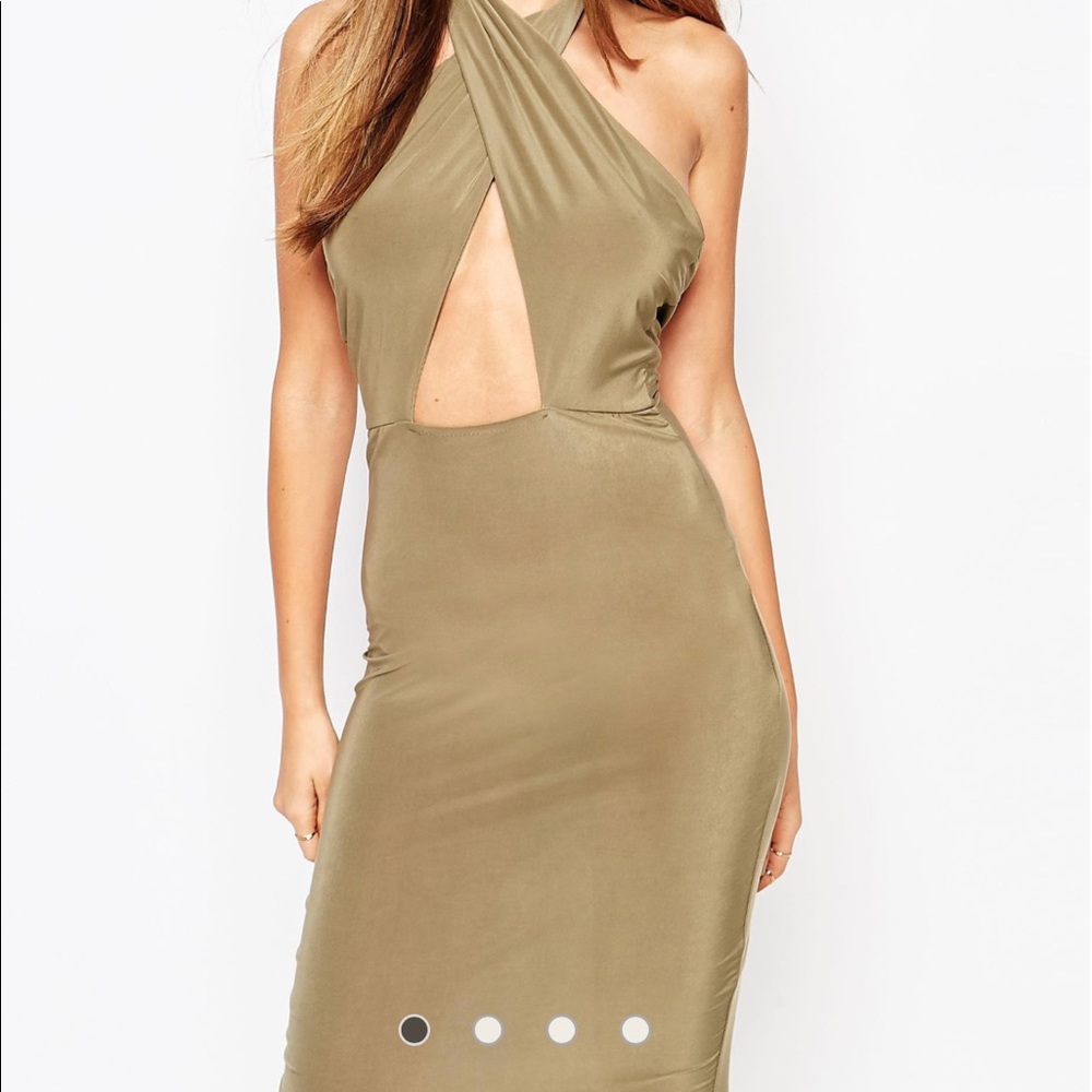Missguided halter dress with cut out
