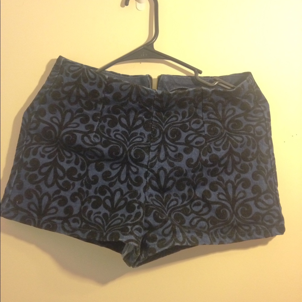 High waisted shorts velvet/denim