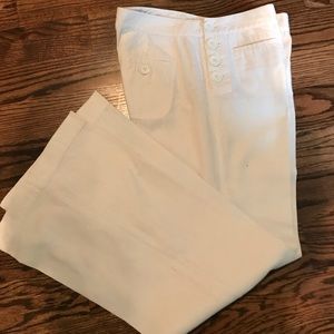 GUC White linen sailor pants