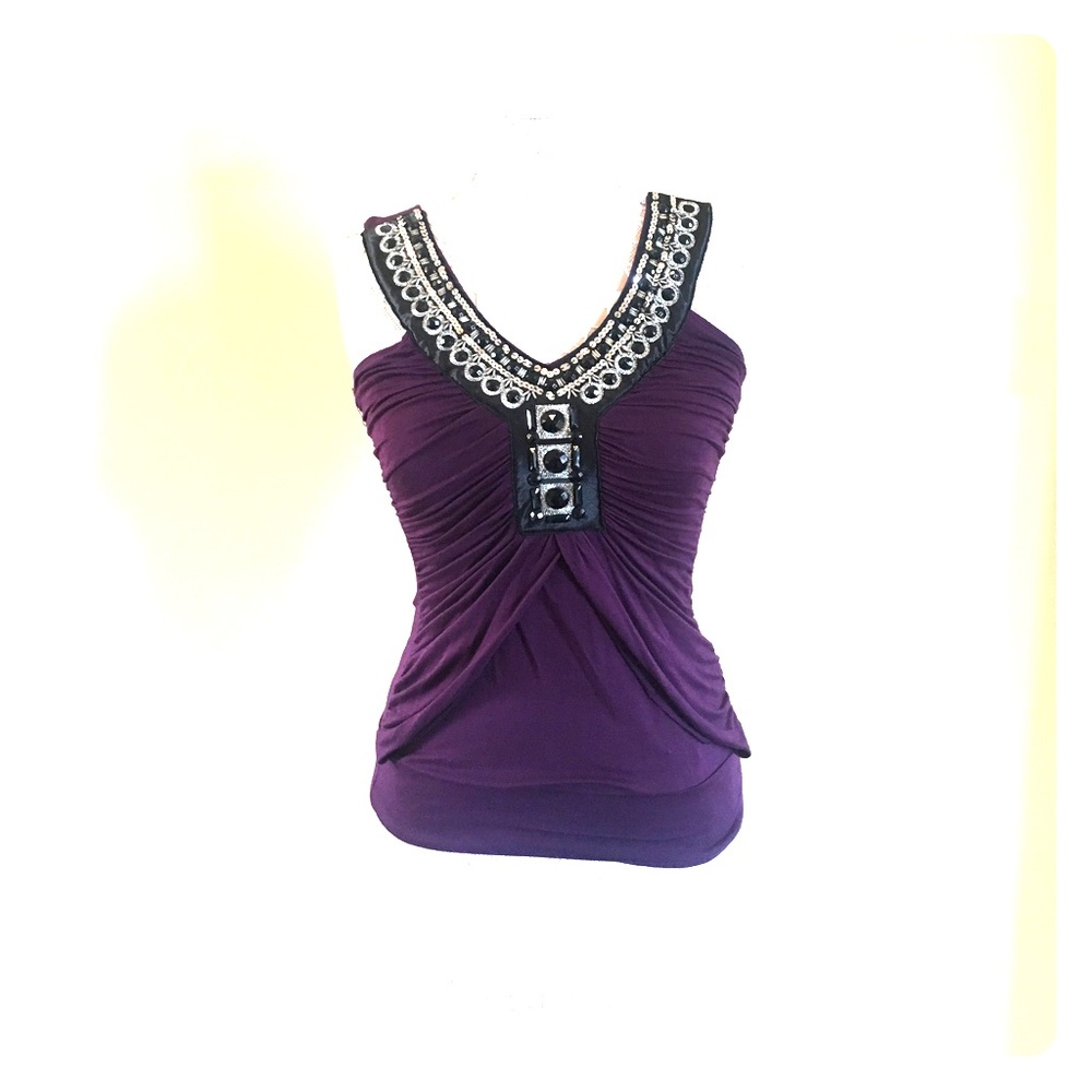 Sexy dark purple jeweled tank!