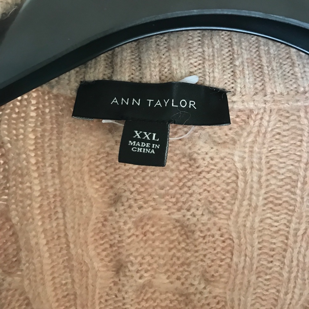 Ann Taylor Camel Cable-knit cardigan