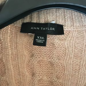 Ann Taylor Camel Cable-knit cardigan