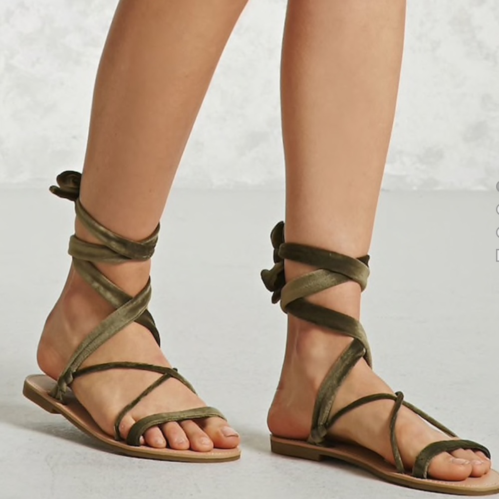 Velvet Wrap flat Sandals WINE 9 Valentino style - Picture 2 of 3