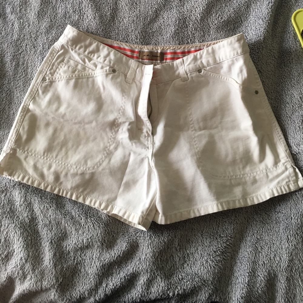 High waisted white Jean shorts