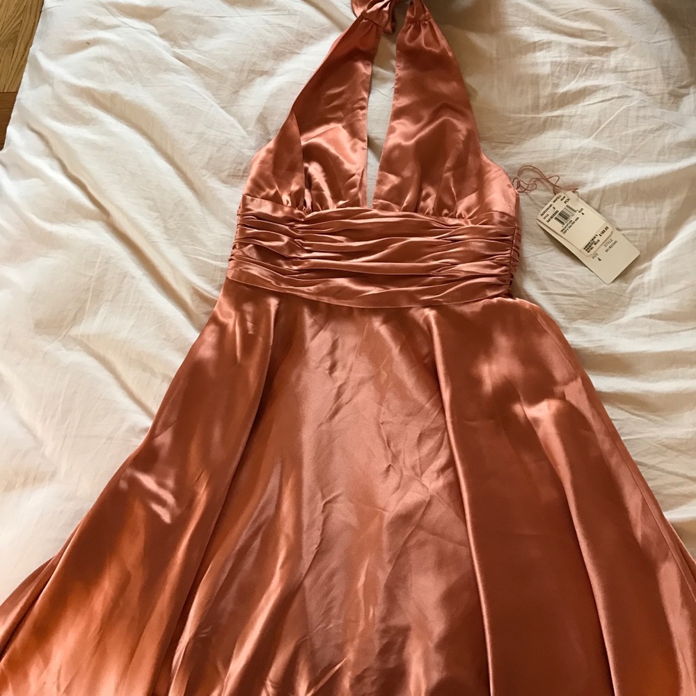 Peach halter evening dress never worn