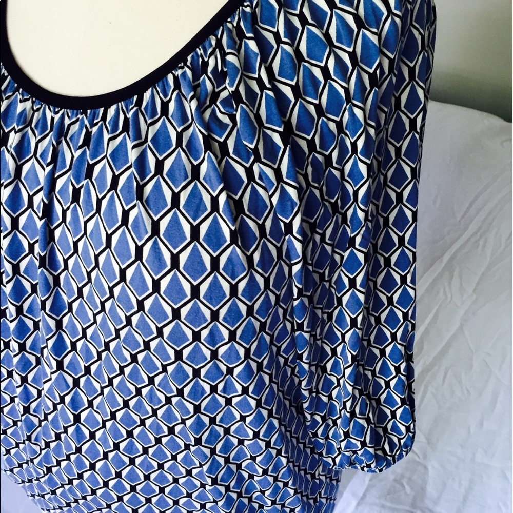 🛍️Michael Kors Blue Gathered Elastic Waist Tunic - Picture 2 of 5