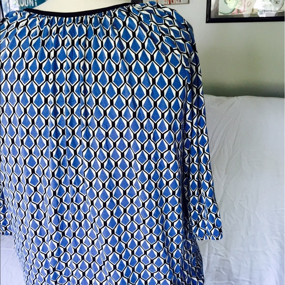 🛍️Michael Kors Blue Gathered Elastic Waist Tunic - Picture 4 of 5