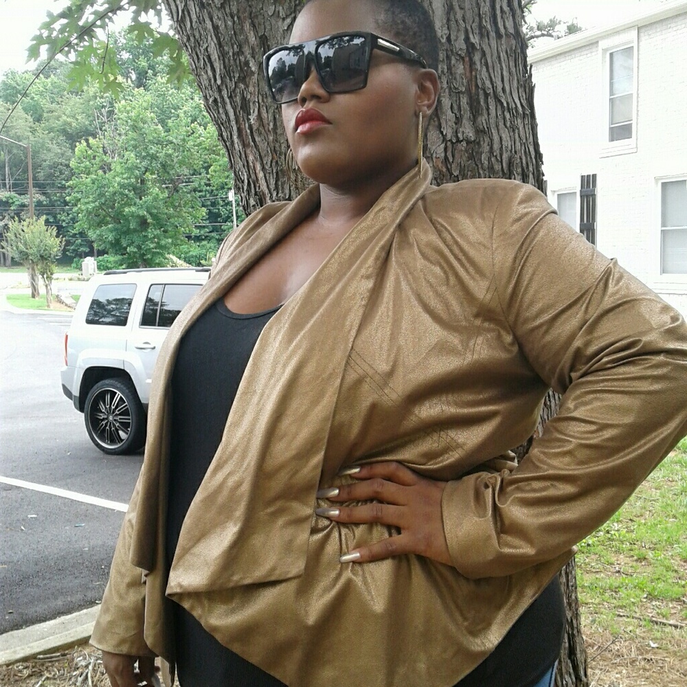 Gold Metallic Moto Jacket