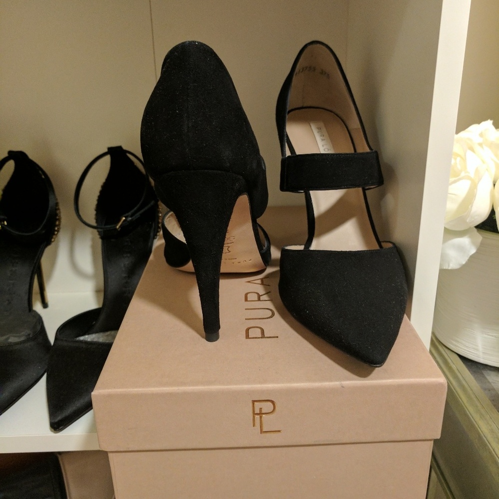 Pura lopez suede heels