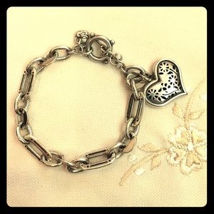 Brighton Sterling Silver Bracelet w/ Heart