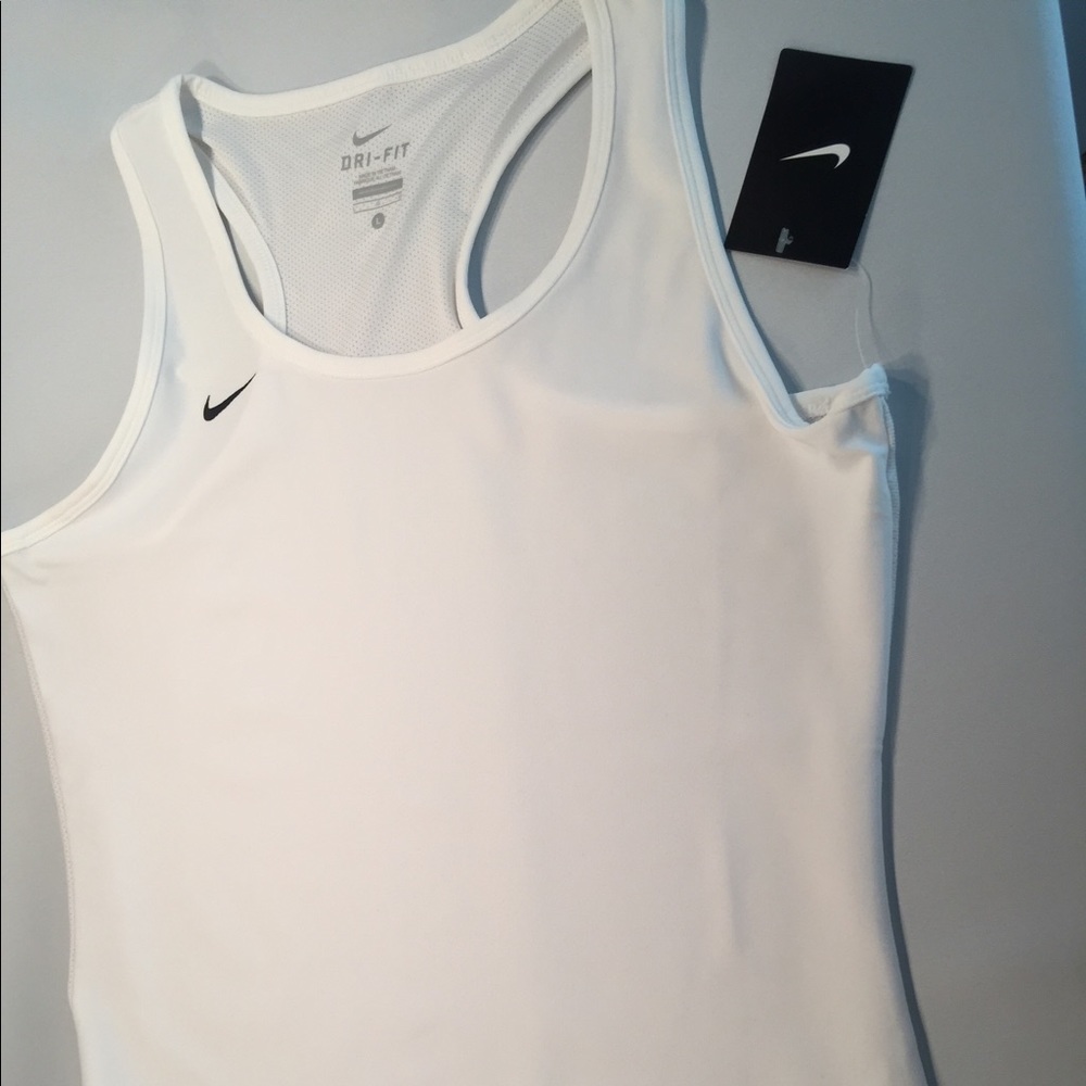 Nike White Workout Running Tank Top Size L