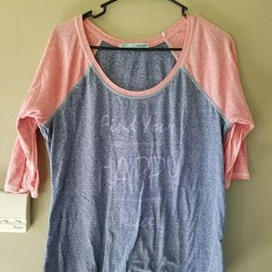 Maurice's baseball style tee.