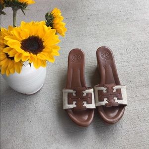 Tory Burch Wedge Platform Slide Sandals Size 8