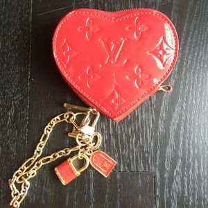 LOUIS VUITTON Red Monogram Coin Purse