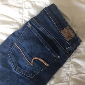Dark wash skinny jeans