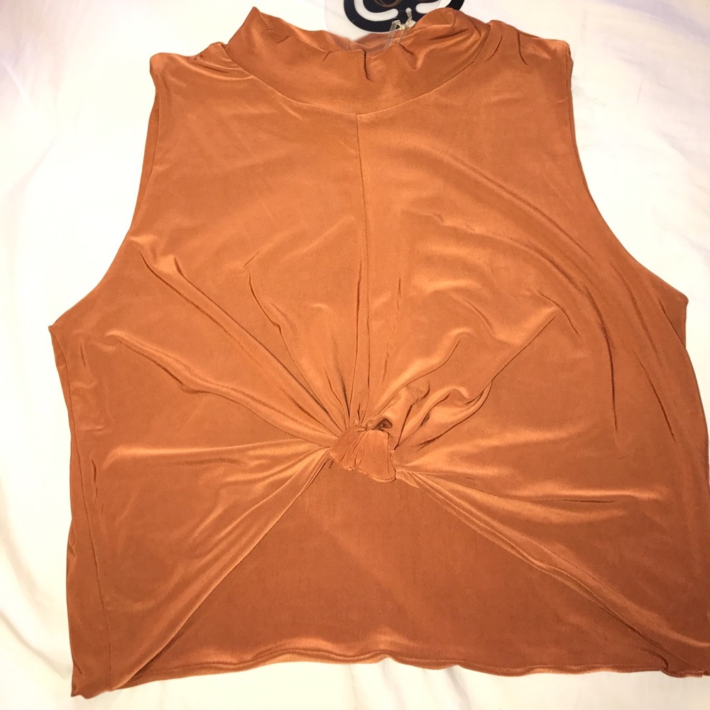 Asos knot front sleeveless crop top