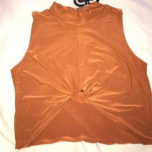 Asos knot front sleeveless crop top