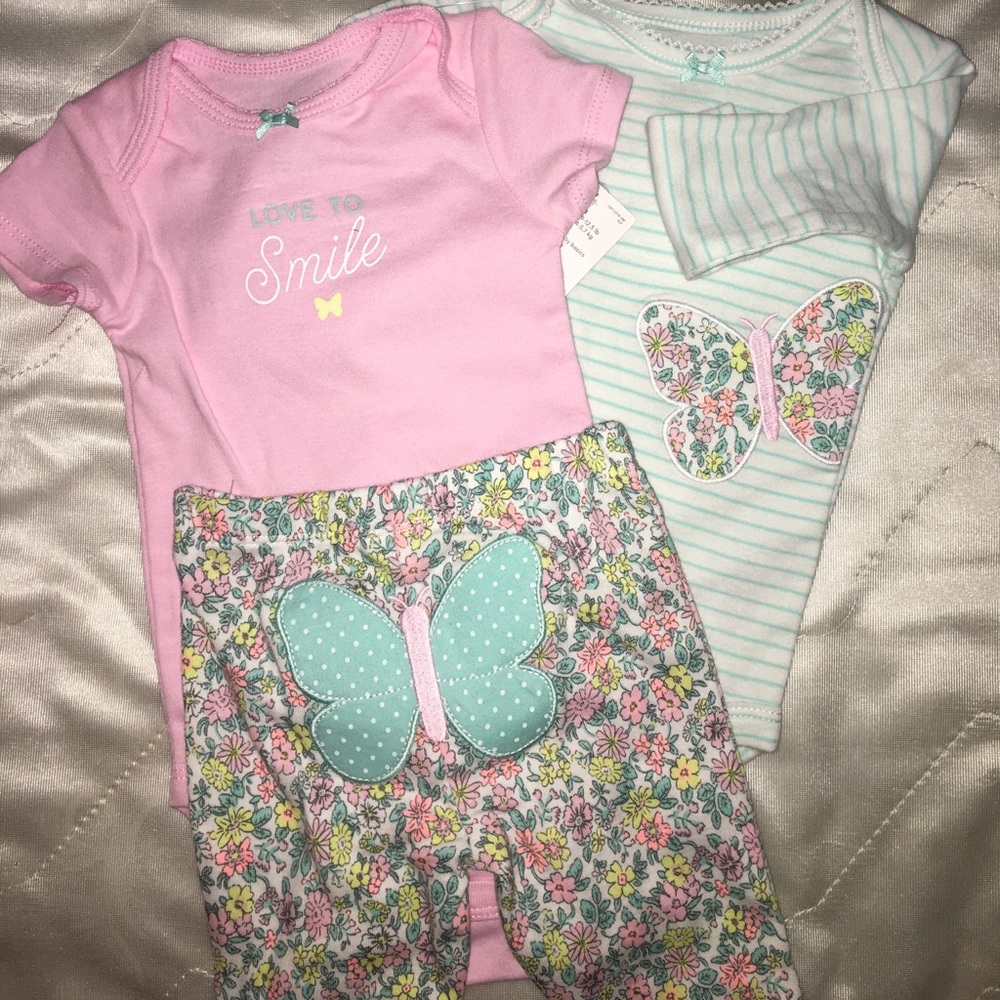 Carter's 3 Piece infant girl outfit new