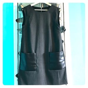 J.Crew - Faux-leather pocket shift dress