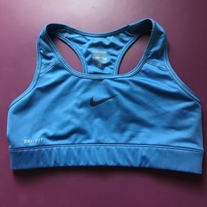 Pale blue Nike sports bra