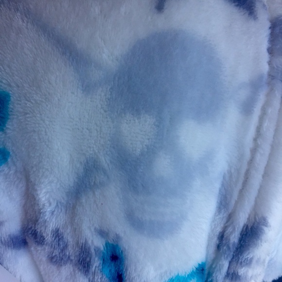 Betsey Johnson Aqua Gray Skull Rose Blanket Queen - Picture 3 of 8