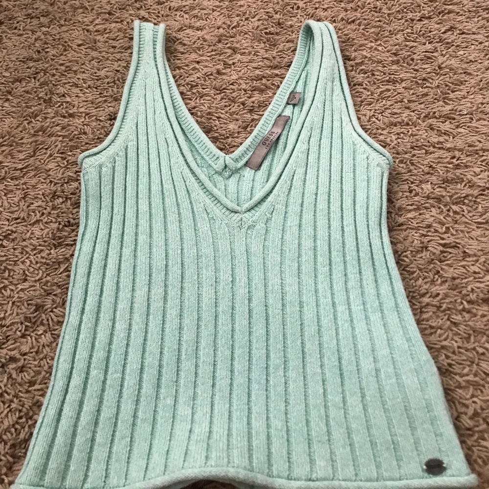 Guess light blue crop top. Size Medium