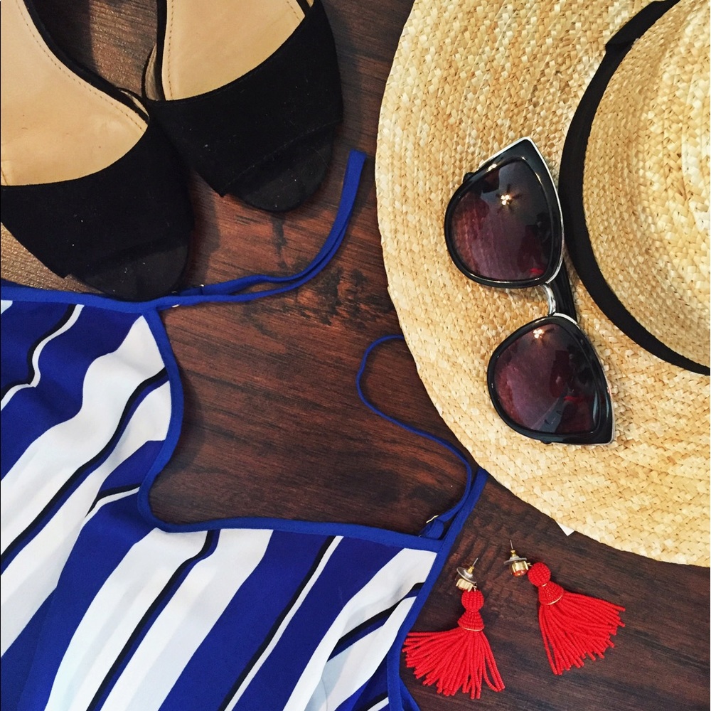 SOLD J. Crew Striped Crepe Dress